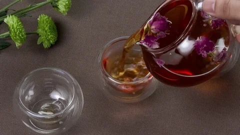 Chinese tea ceremony is performed by tea master. Chinese tea ceremony. Female Stock Footage