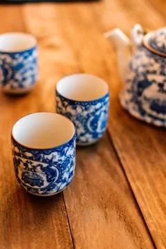 Chinese tea cups. Stock Photos