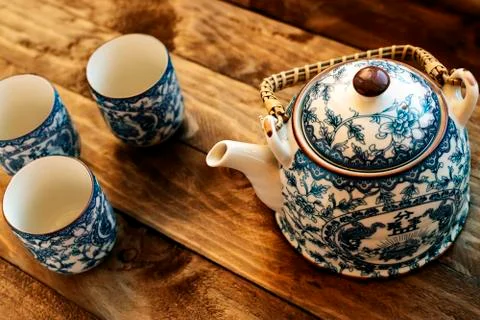 Chinese tea cups. Stock Photos
