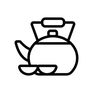 Chinese tea icon vector. Isolated contour symbol illustration 库存插图