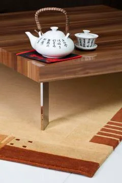 Chinese tea set on table Stock Photos