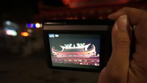 Chinese temple on camera Stock Photos