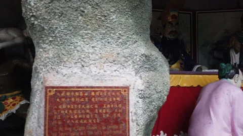Chinese Temple Hell Punishment Statues Depicting Afterlife Judgment Stock Footage 333919654
