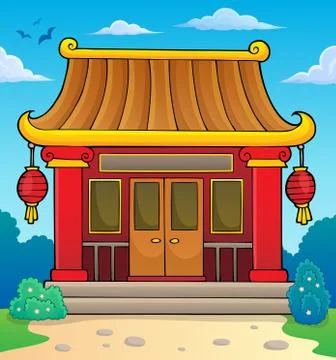 Chinese temple theme image Stock Illustration
