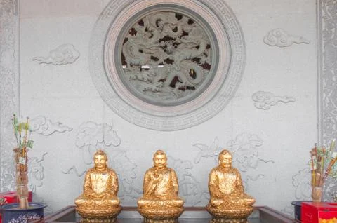 Chinese temple window Stock Photos