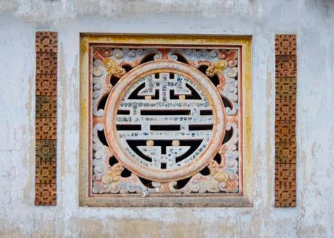 Chinese temple window Stock Photos