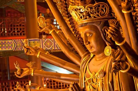 Chinese temples, statues, Stock Photos