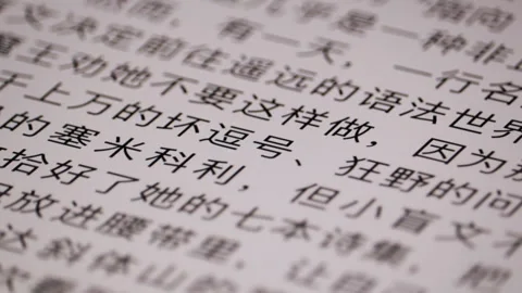 Chinese Text Scrolling On A Pc Display Screen 03 Stock Footage 217698336