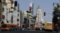 Chinese Theatre Los Angeles Hollywood Boulevard Cars Passing Traffic Rush Hour HD Footage