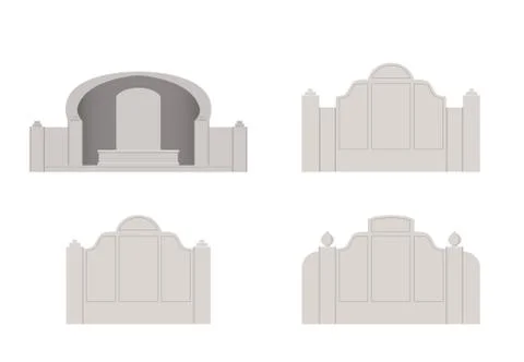 Chinese tombstone in vector design, front view Stock Illustration