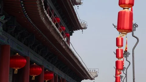 Chinese Tower, China, Medium Shot Stock Footage 87595833