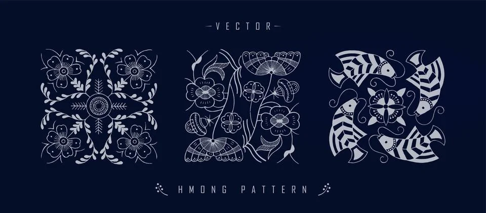 Chinese traditional art pattern Miao costume texture Stock Illustration