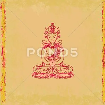 Chinese traditional artistic buddhism pattern Stock Illustration