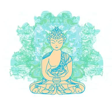 Chinese Traditional Artistic Buddhism Pattern Stock Illustration