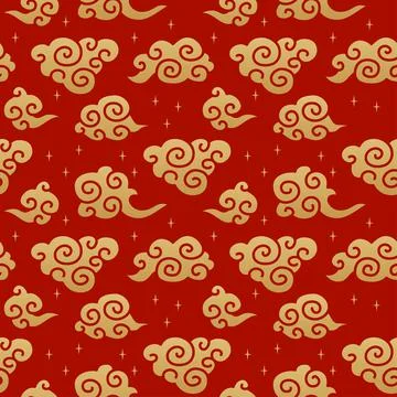 Chinese traditional clouds seamless pattern. Oriental ornament background イラスト素材