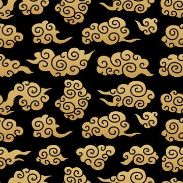 Chinese traditional clouds seamless pattern. Oriental ornament background Stock Illustration