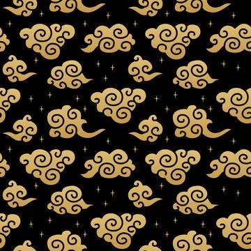 Chinese traditional clouds seamless pattern. Oriental ornament background イラスト素材