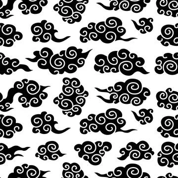 Chinese traditional clouds seamless pattern. Oriental ornament background イラスト素材