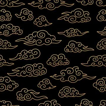 Chinese traditional clouds seamless pattern. Oriental ornament background Stockillustratie