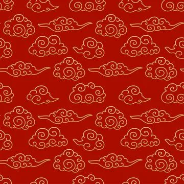 Chinese traditional clouds seamless pattern. Oriental ornament background Stock Illustration