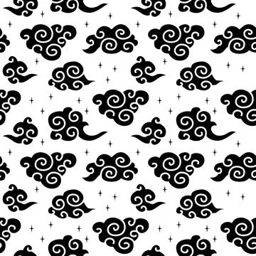 Chinese traditional clouds seamless pattern. Oriental ornament background イラスト素材