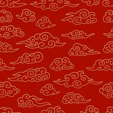 Chinese traditional clouds seamless pattern. Oriental ornament background イラスト素材