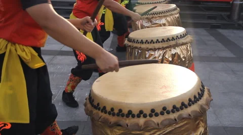 Chinese traditional drum performance Stock Footage 67552491