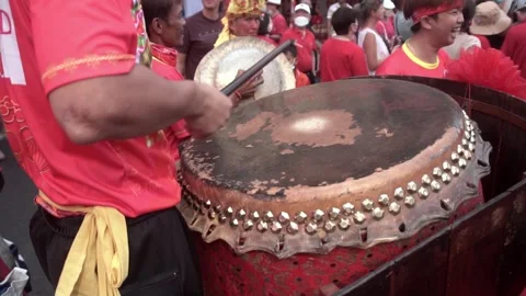 Chinese traditional drum performing. Stock Footage 250466244