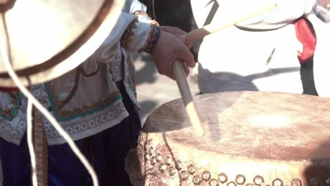 Chinese traditional drum performing. Stock Footage 250467147
