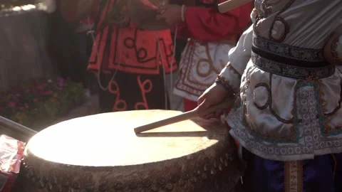 Chinese traditional drum performing. Stock Footage 250467172