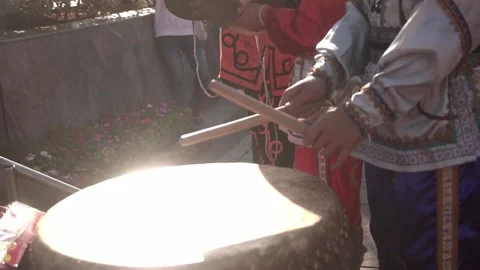 Chinese traditional drum performing. Stock Footage 250467235