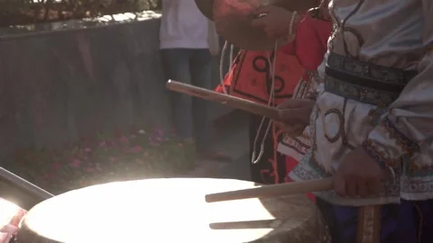 Chinese traditional drum performing. Stock Footage 250467265