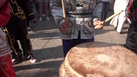 Chinese traditional drum performing. Stock Footage 250467327
