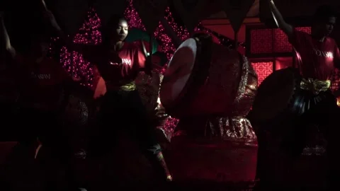 Chinese traditional drum performing. Stock Footage 250515403