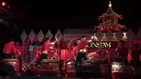 Chinese traditional drum performing. Stock Footage 250515556