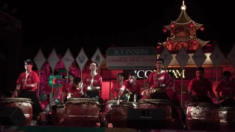 Chinese traditional drum performing. Stock Footage 250515580