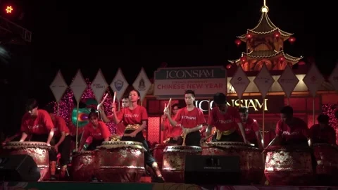 Chinese traditional drum performing. Stock Footage 250515588