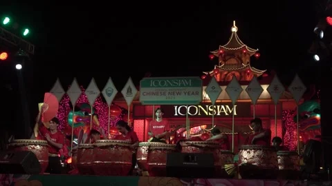 Chinese traditional drum performing. Stock Footage 250515815