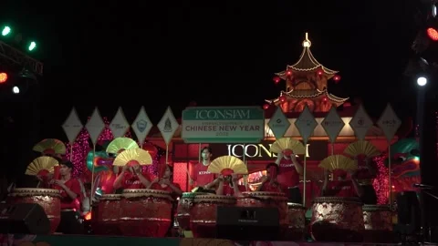 Chinese traditional drum performing. Stock Footage 250515997