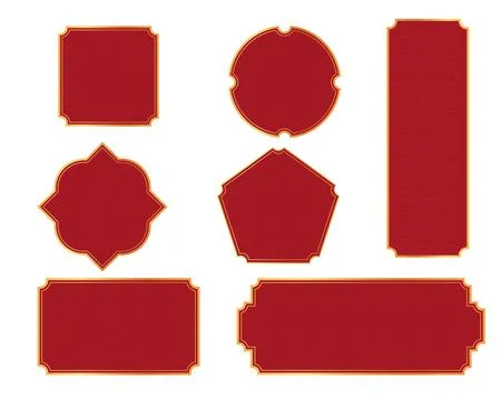 Chinese traditional frames set, line border with knot corners ornament isolated Illustrazione stock