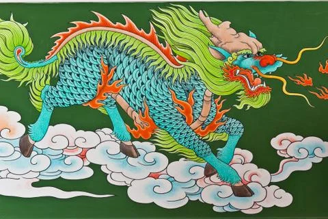 Chinese traditional kirin pattern Stock Photos