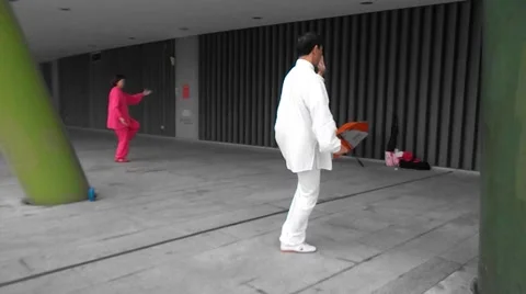 Chinese traditional martial arts, people in practice Stock Footage 59583363