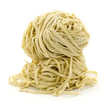 Chinese traditional raw noodles, isolated on white background Stock Photos