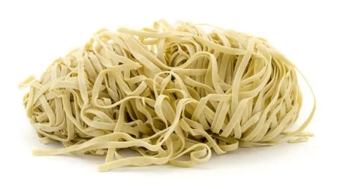 Chinese traditional raw noodles, isolated on white background Stock Photos