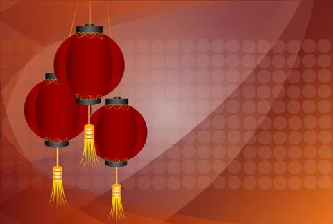 Chinese traditional red lanterns ,vector illustration Stock Illustration