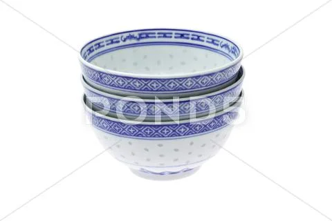 Chinese traditional rice bowls Stock Photos