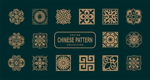 Chinese traditional window patterns Stock Illustration