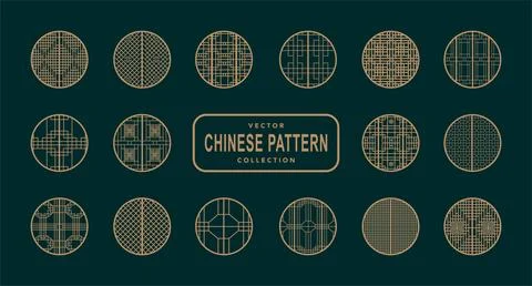 Chinese traditional window patterns Stock Illustration