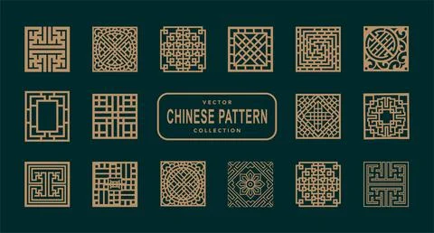 Chinese traditional window patterns Stock Illustration