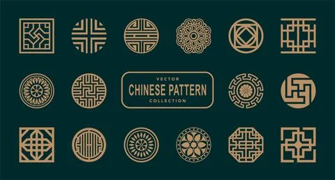 Chinese traditional window patterns Stock Illustration